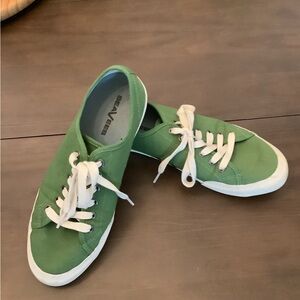 SeaVees Green Canvas Sneakers with White Laces